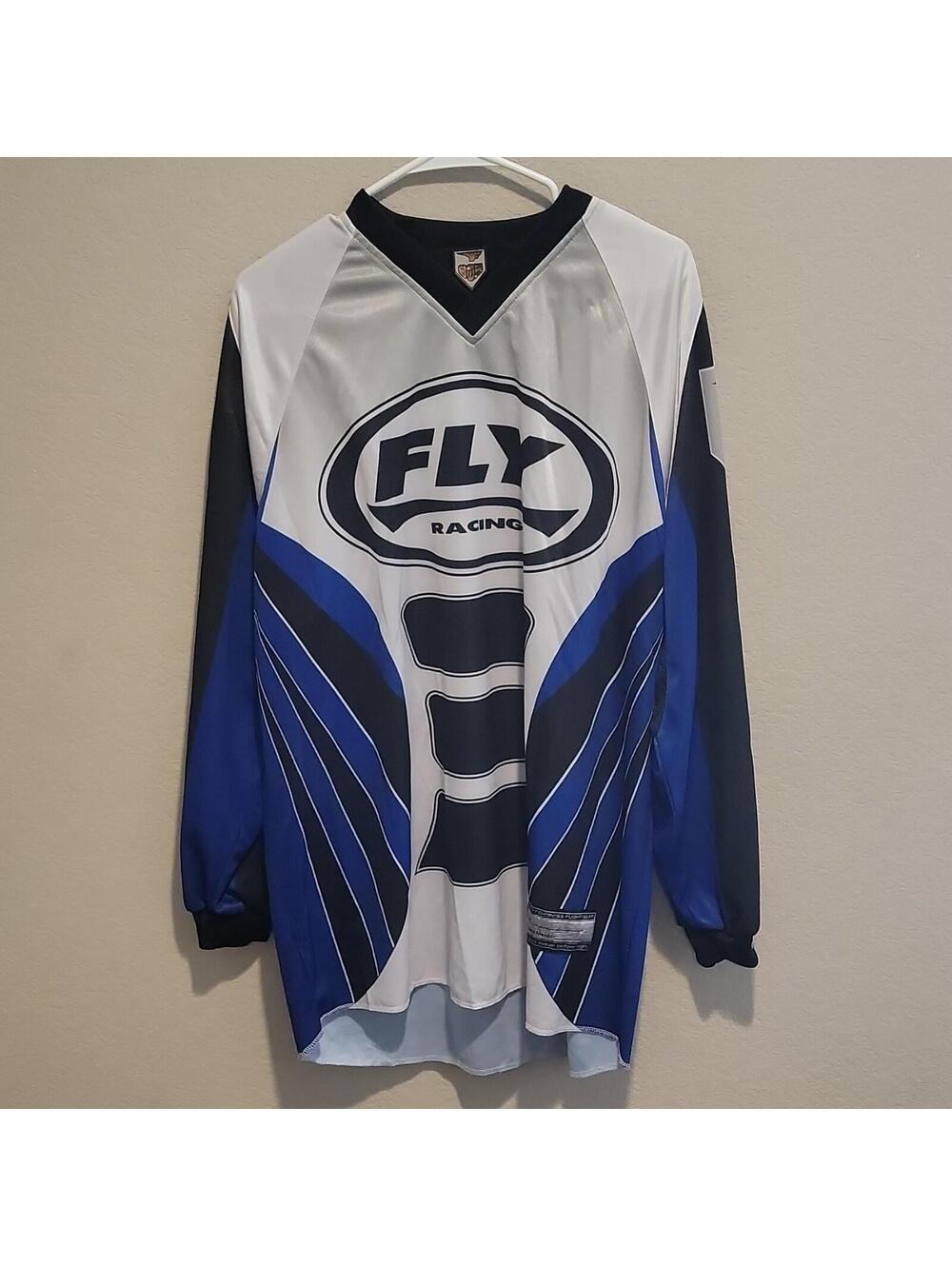 Fly Racewear 805 Motocross Racing BMX Jersey Men's XL Blue White MX ATV 052